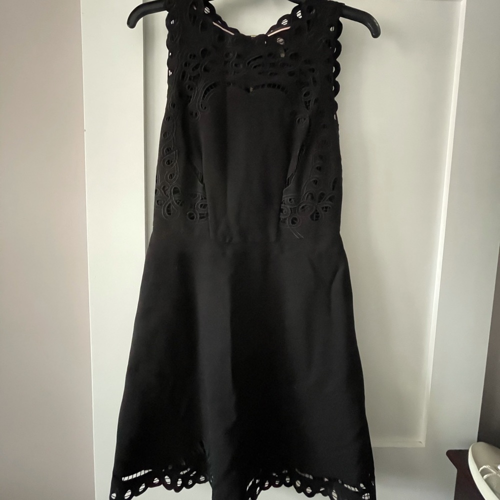 Ted Baker black dress with lace cutouts